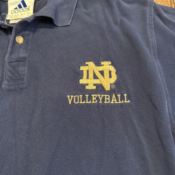 2000s Notre Dame Fighting Irish Volleyball College Adidas Polo Button Shirt Sz.M - Picture 3 of 7